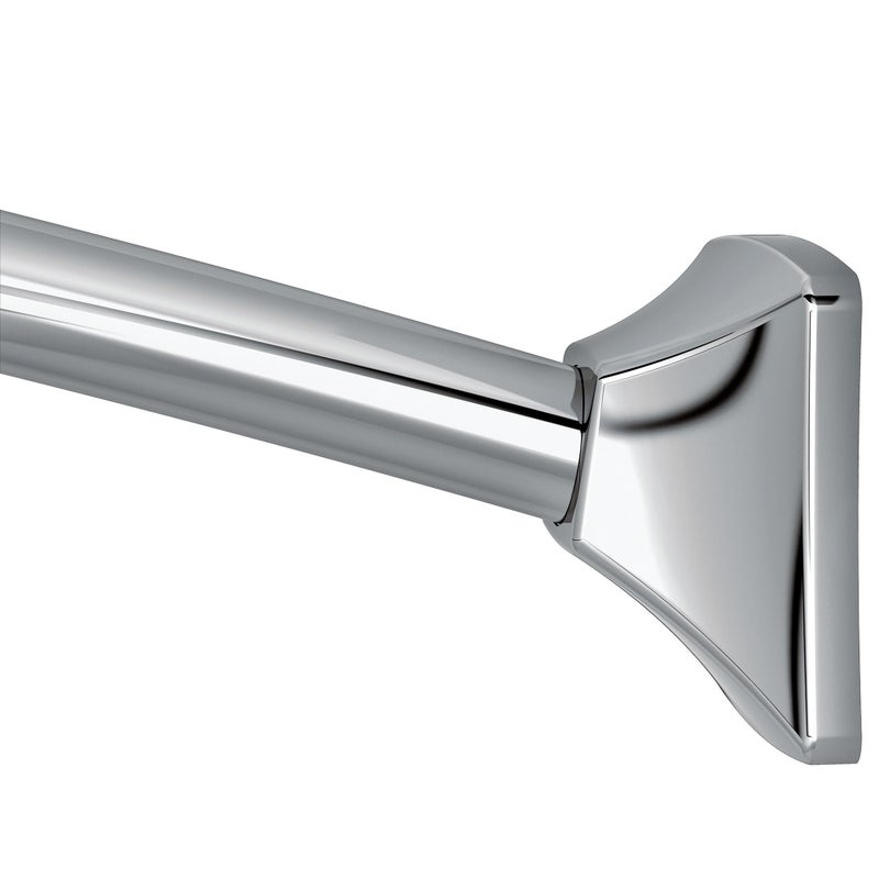 Moen 60-Inch to 72-Inch Permanent Mount Adjustable Curved Shower Rod, Chrome, CSR2164CH - Image 1