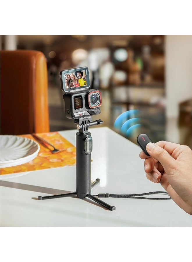 Insta360 Mini 2‑in‑1 Tripod 2.0 with Mini Remote Kit | Convertible Selfie Stick & Tripod for Cameras, Universal 3‑Prong & 1/4″ Adapters, Travel-Friendly, Stable Support - Image 5
