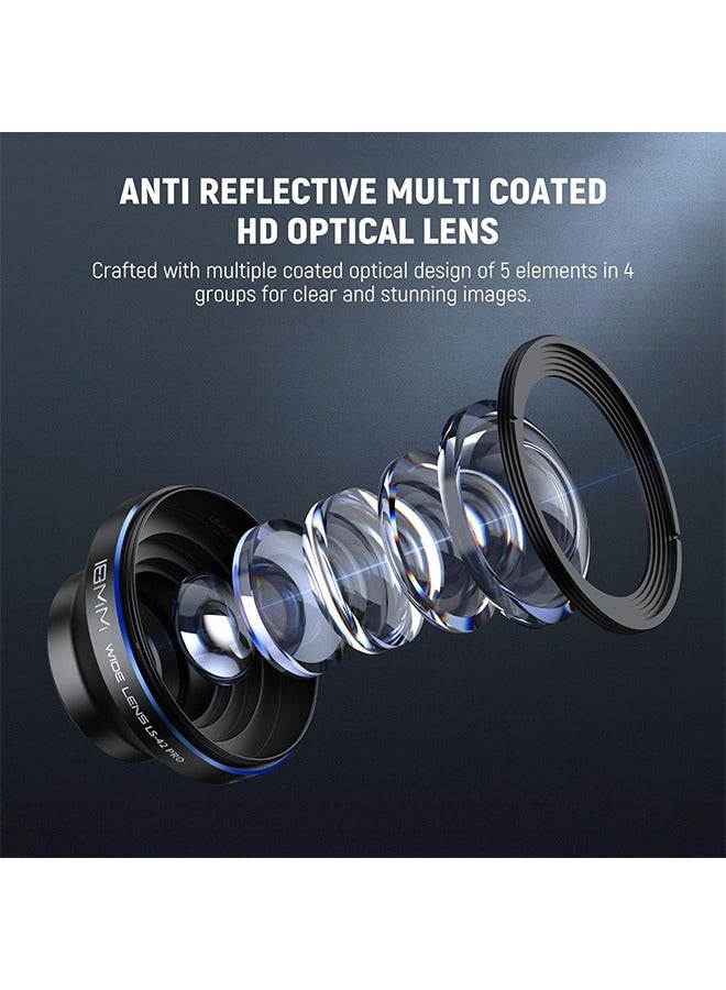 NEEWER 18mm 100° Wide Angle Lens 0.5X Magnification with 17mm Thread Phone Lens Clip  67mm Filter Adapter Ring, Also for Phone Cage/Phone Case/Phone Clamp/Backplate, LS-42 PRO - Image 5