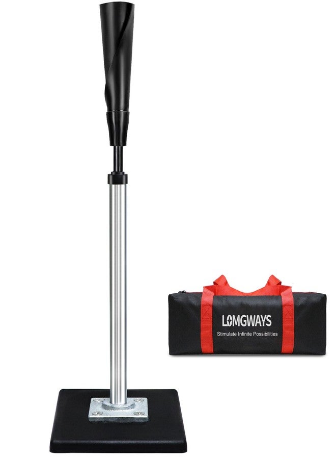 LOMGWAYS Portable Adjustable Height 25"-37" Baseball/Softball Batting Tee with Bag - Image 1