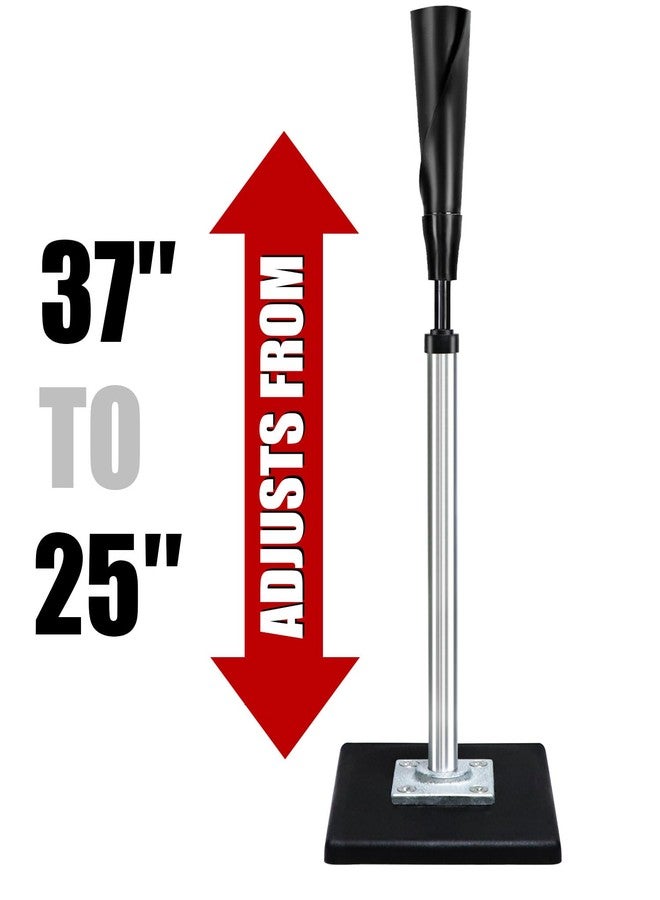 LOMGWAYS Portable Adjustable Height 25"-37" Baseball/Softball Batting Tee with Bag - Image 2