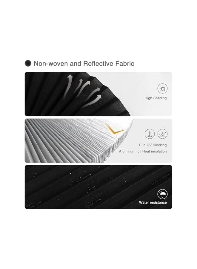 The Bros 2 قطع ستائر نافذة مطوية، ستائر مؤقتة بدون حبال، ستائر مطوية معتمة، ستائر قماشية، ستائر تصفية الضوء سهلة التركيب لغرفة النوم، الحمام وغرفة المعيشة/36 × 72 بوصة - Image 2