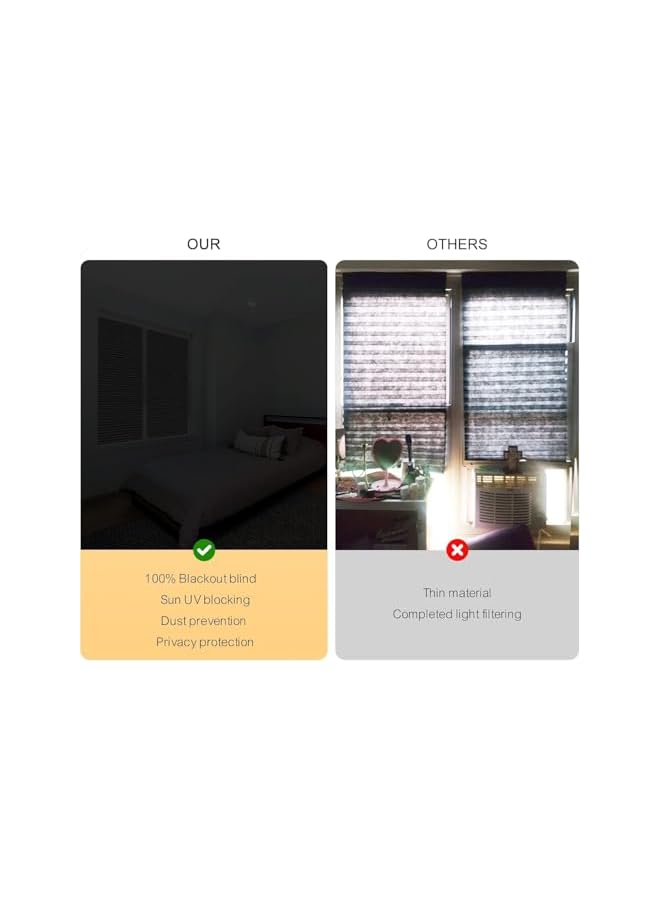 The Bros 2 قطع ستائر نافذة مطوية، ستائر مؤقتة بدون حبال، ستائر مطوية معتمة، ستائر قماشية، ستائر تصفية الضوء سهلة التركيب لغرفة النوم، الحمام وغرفة المعيشة/36 × 72 بوصة - Image 5
