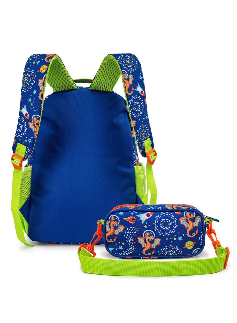Milk & Moo Kids School Bundle - Backpack Thermal Water Bottle and Pencil Pouch, Ergonomic School Bag, 420ml Steel Water Bottle, Pencil Case with adjustable strap  - Image 5