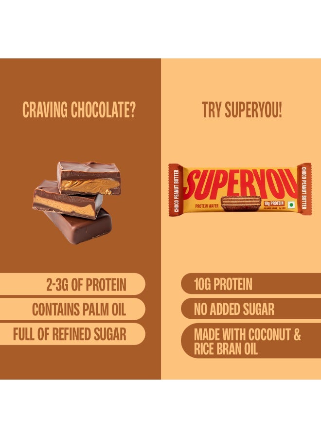 SuperYou شريط بروتين وايفر سوبر يو - شوكولاتة بالفول السوداني 40 جرام (عبوة من 10) - Image 3