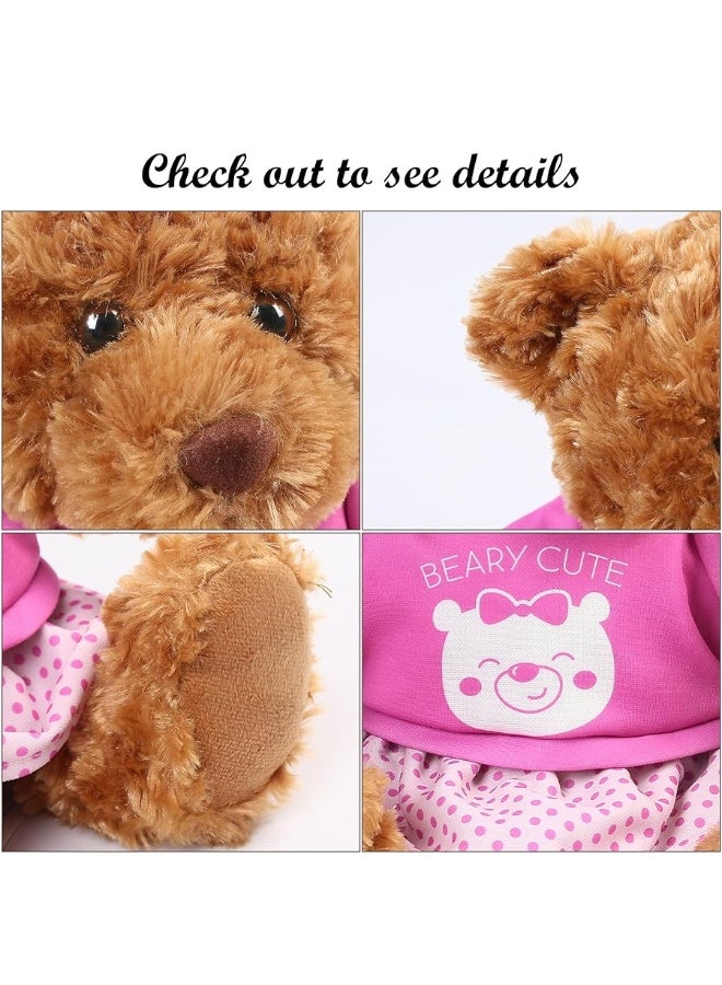LotFancy LotFancy Teddy Bear Stuffed Animal, with Removable Clothes, 10 inch Cute Baby Girl Bear Plush, with T-Shirt and Dress, Baby Shower Decoration, Gift Plushies  - Image 5