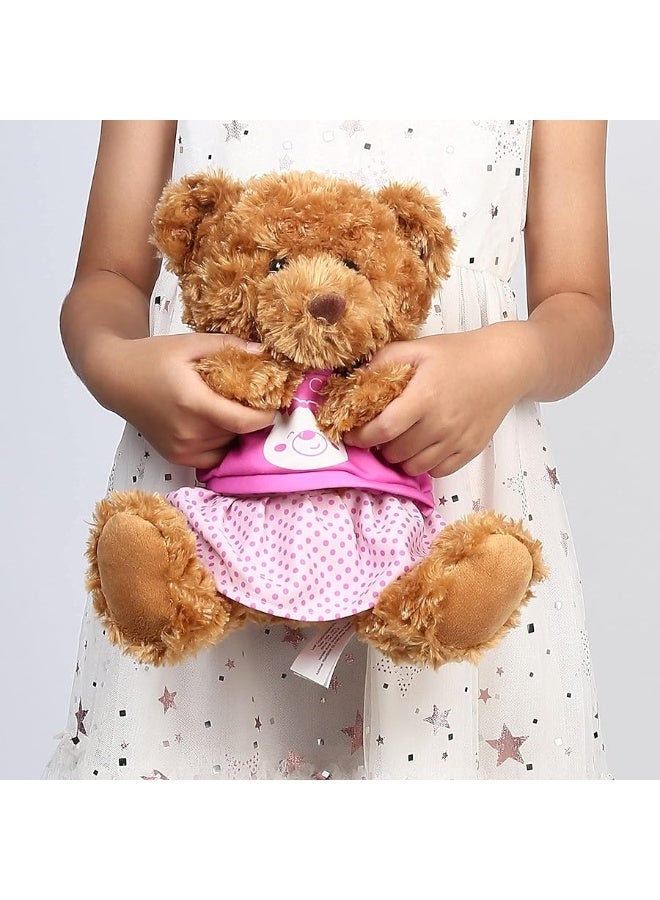 LotFancy LotFancy Teddy Bear Stuffed Animal, with Removable Clothes, 10 inch Cute Baby Girl Bear Plush, with T-Shirt and Dress, Baby Shower Decoration, Gift Plushies  - Image 2