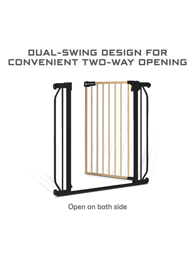 neobreez FERMII Auto Close Safety Baby Toddler Gate| 75 to 85(up to 115 cm)+ 10/20cm Extension| Extra Wide Child Gate For Stairs And Doorways,  Wide Pressure Fit Stair Gate | No Drill Barrier Stair Gate  - Image 3
