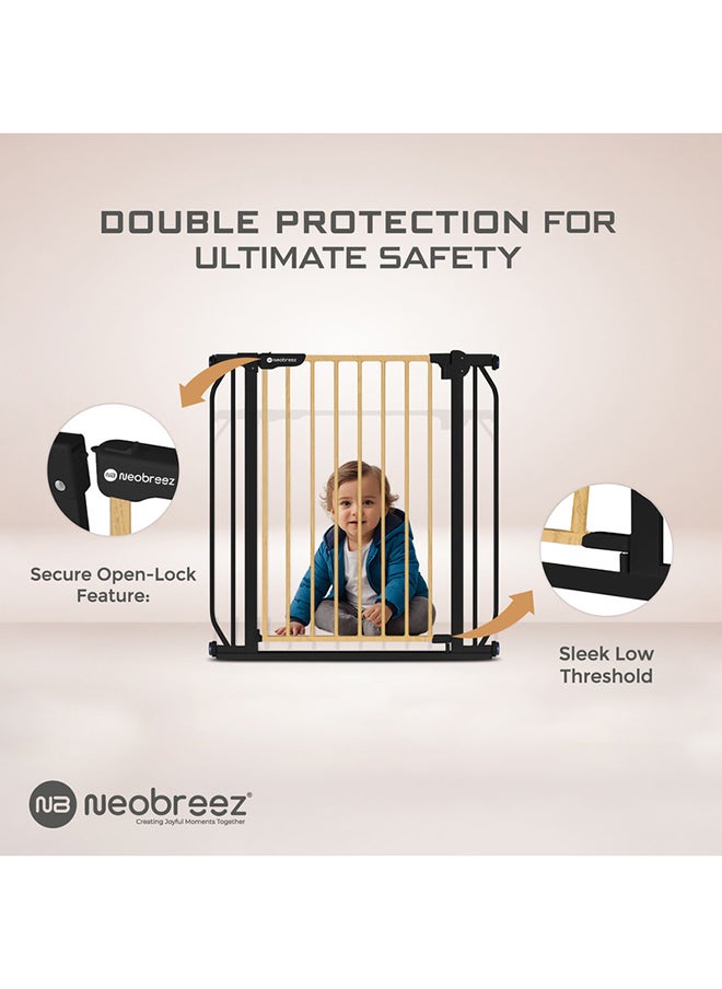 neobreez FERMII Auto Close Safety Baby Toddler Gate| 75 to 85(up to 115 cm)+ 10/20cm Extension| Extra Wide Child Gate For Stairs And Doorways,  Wide Pressure Fit Stair Gate | No Drill Barrier Stair Gate  - Image 4
