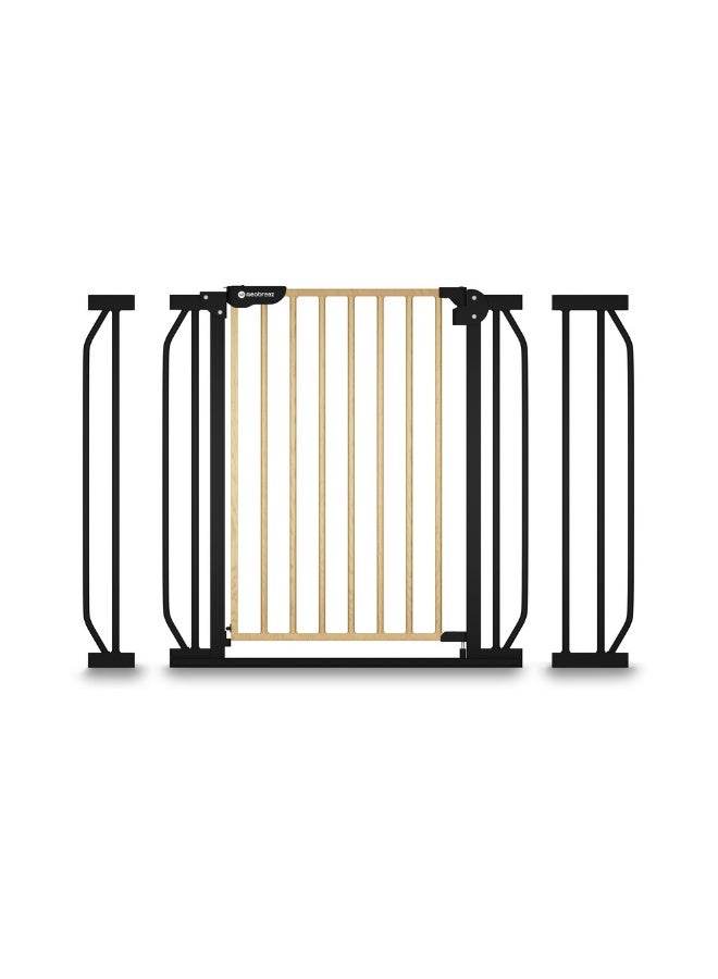 neobreez FERMII Auto Close Safety Baby Toddler Gate| 75 to 85(up to 115 cm)+ 10/20cm Extension| Extra Wide Child Gate For Stairs And Doorways,   Wide Pressure Fit Stair Gate | No Drill Barrier Stair Gate - Image 1