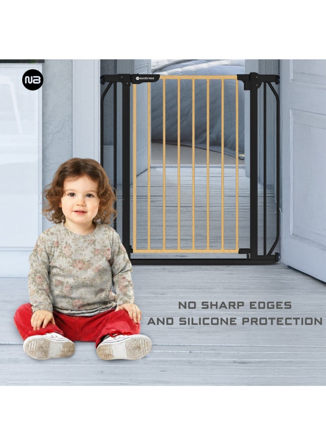 neobreez FERMII Auto Close Safety Baby Toddler Gate| 75 to 85(up to 115 cm)+ 10/20cm Extension| Extra Wide Child Gate For Stairs And Doorways,   Wide Pressure Fit Stair Gate | No Drill Barrier Stair Gate - Image 2