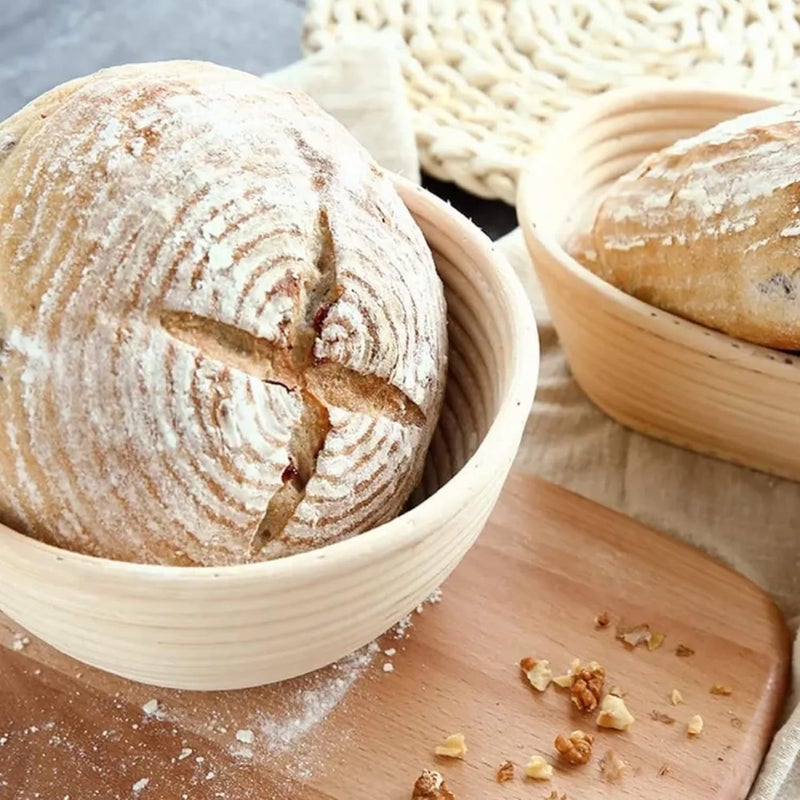 RoEsha 7 Inch Round Bread Banneton Proofing Basket Set of 2 Sourdough Proofing Basket kit for Artisanal Baking – Bread Making Tools For Professional & Home Bakers (7 inch round- 2 pack) - Image 4
