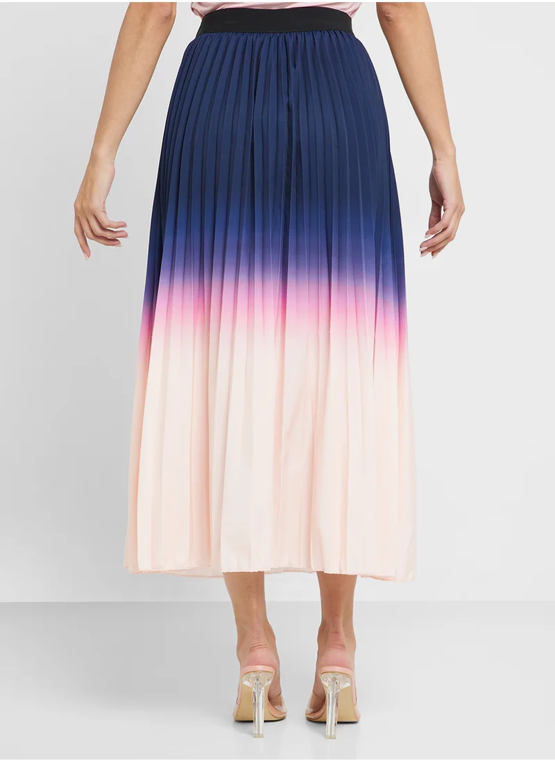 Ginger Pleated Ombre Midi Skirt