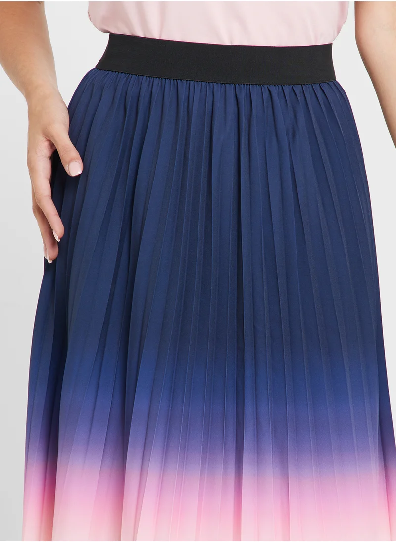 Ginger Pleated Ombre Midi Skirt