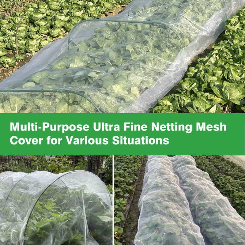 Meuallikit Ultra Fine Garden Netting 4'x10' Plant Pest Barrier Covers Bird Patio Mosquito Netting Tree Vegetable Mesh Protection Netting Fruit Greenhouse Row Nets for Garden - Image 4