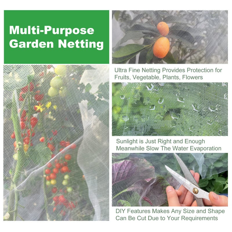 Meuallikit Ultra Fine Garden Netting 4'x10' Plant Pest Barrier Covers Bird Patio Mosquito Netting Tree Vegetable Mesh Protection Netting Fruit Greenhouse Row Nets for Garden - Image 5