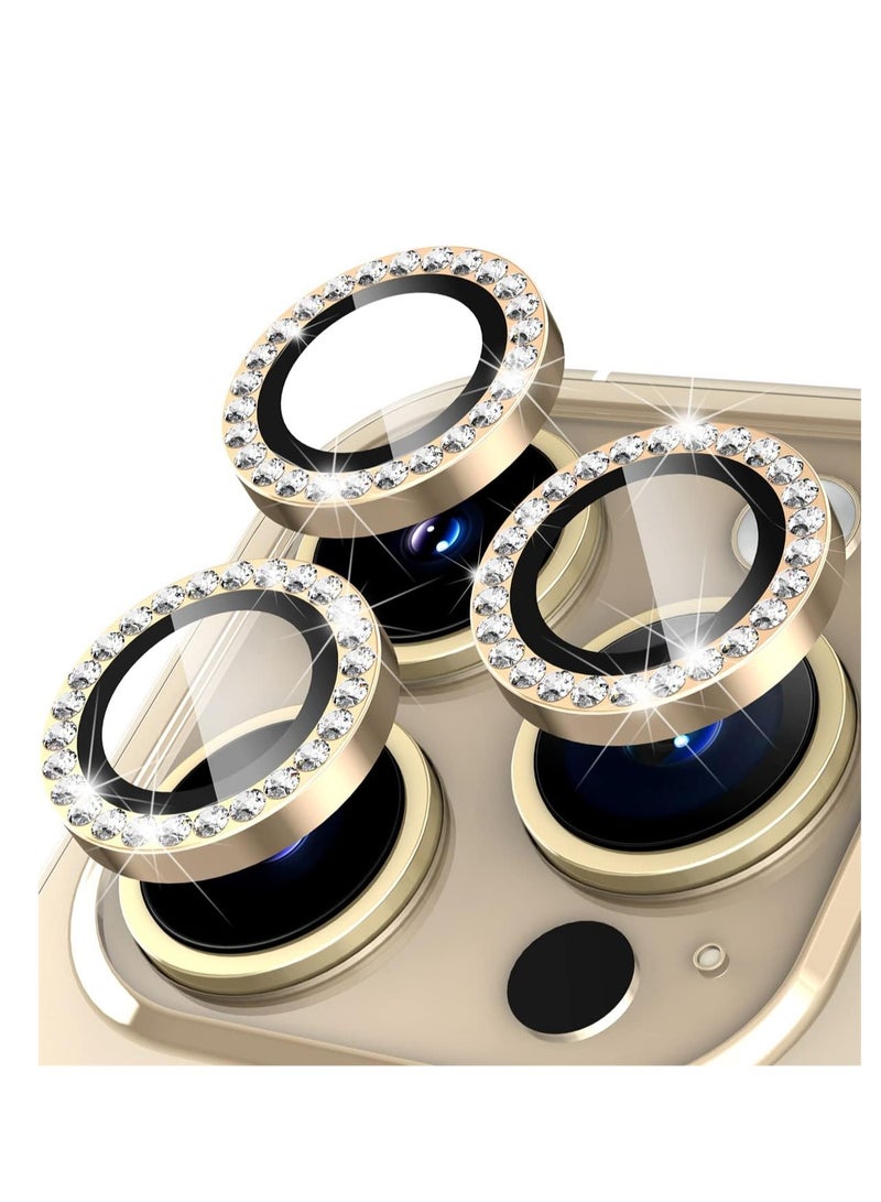 Diamond Camera Protection Lens for Apple Iphone 14 Pro / 14 Pro Max - gold  - Image 1