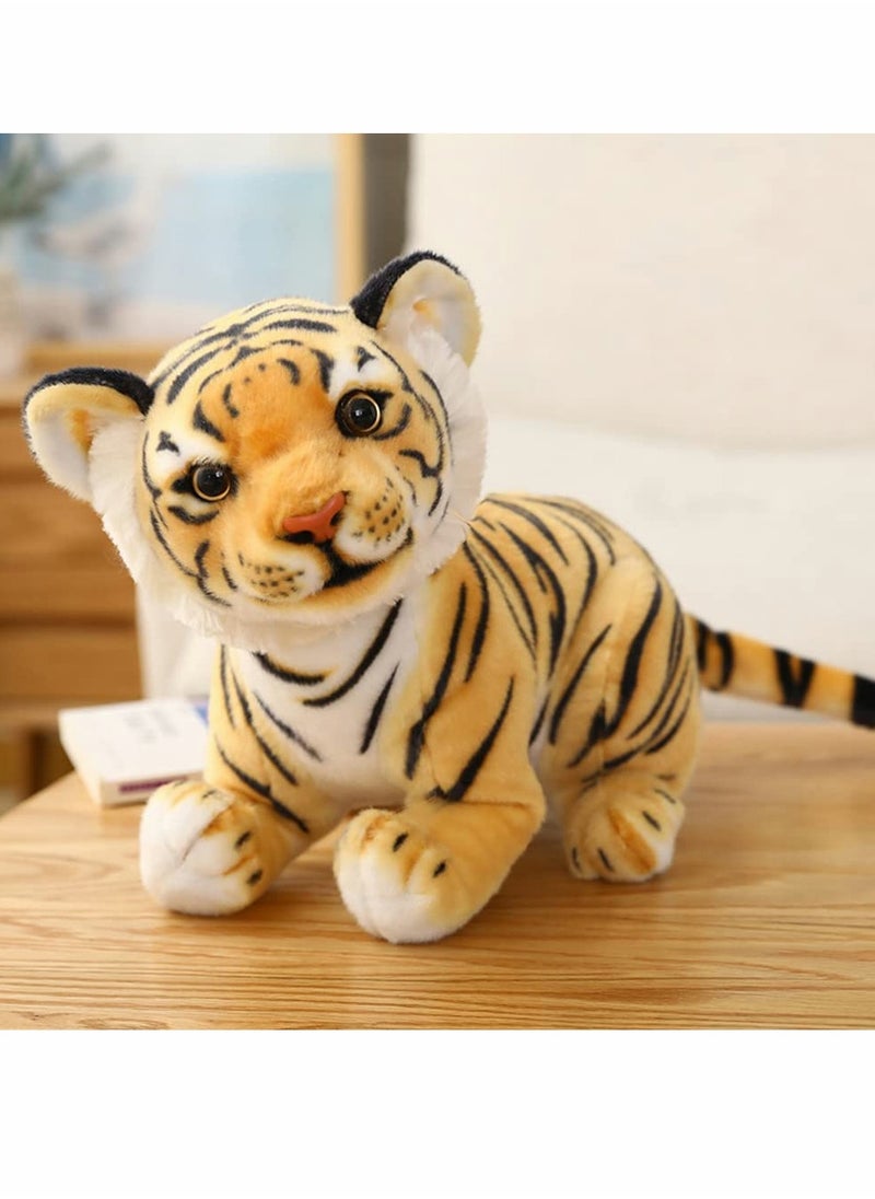 KASTWAVE Plush Tiger Toy, 27 cm Realistic Stuffed Tiger Toy Jungle Zoo Tiger Stuffed Animal Tiger Throw Pillow for Kids Child Boys Girls Friends Birthday Party Children's Day Gift  - Image 1