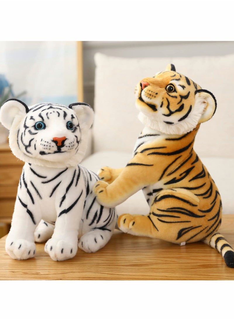 KASTWAVE Plush Tiger Toy, 27 cm Realistic Stuffed Tiger Toy Jungle Zoo Tiger Stuffed Animal Tiger Throw Pillow for Kids Child Boys Girls Friends Birthday Party Children's Day Gift  - Image 2