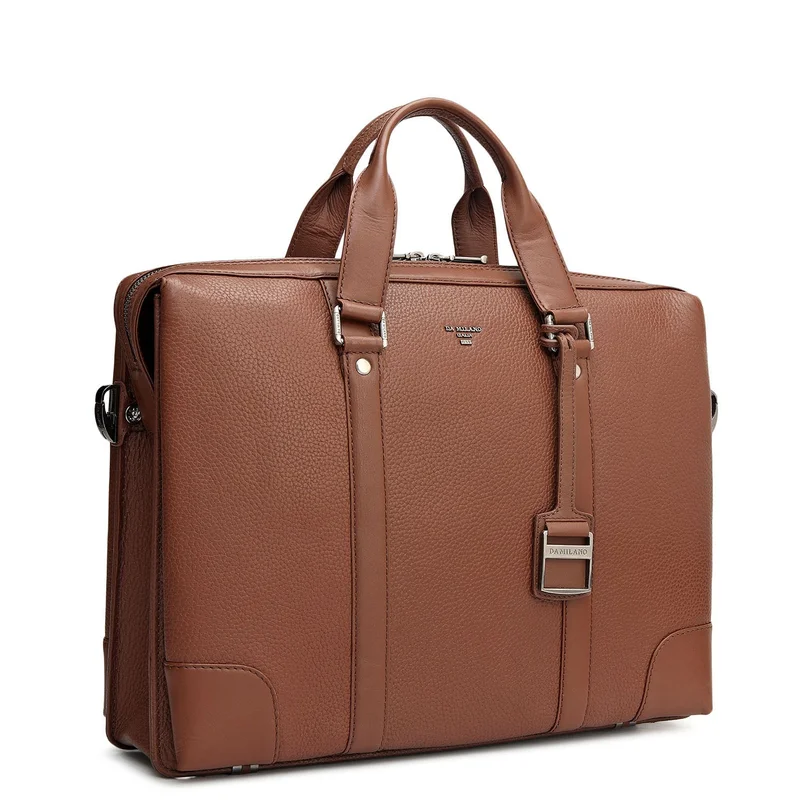 Da Milano  Wax Leather Laptop Bag - Espresso  | Best Price UAE