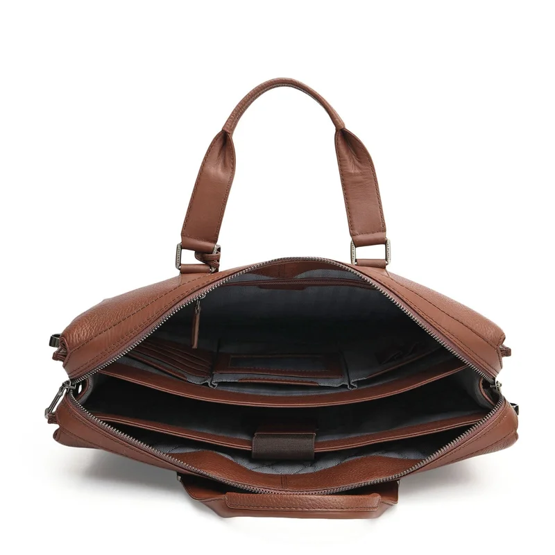 Da Milano  Wax Leather Laptop Bag - Espresso  | Best Price UAE