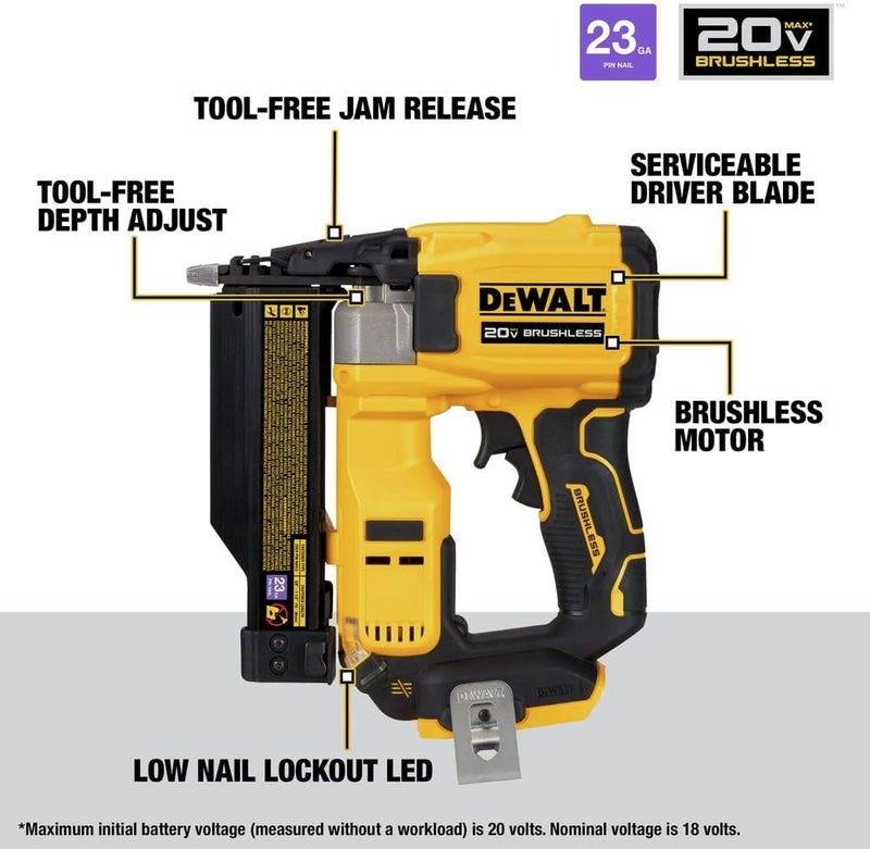 DEWALT PIN NAILER CMPCT 20V 23G  - Image 3