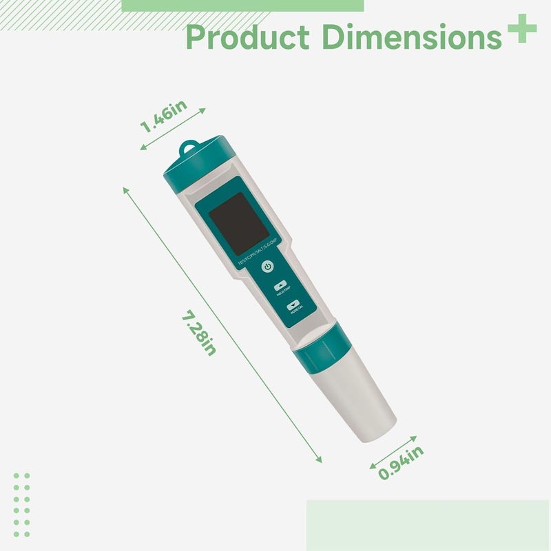 Digital 7-in-1 Water Tester Ph Meter, Portable Multi-Parameter Meter for Ph Tds Ec Salinity Sg Orp Temp, for Drinking Water Pool Aquarium Hydroponics - Image 4
