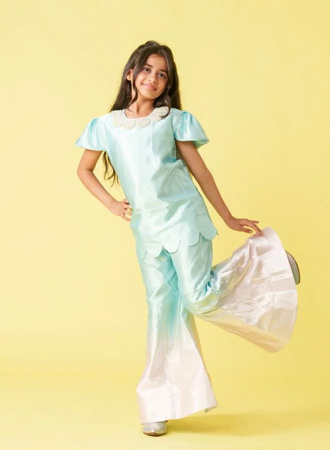 Maithili Maithili Embellished Longline Top and Palazzo Set