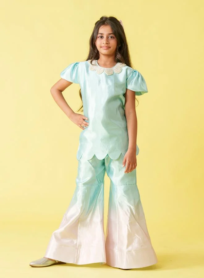 Maithili Maithili Embellished Longline Top and Palazzo Set
