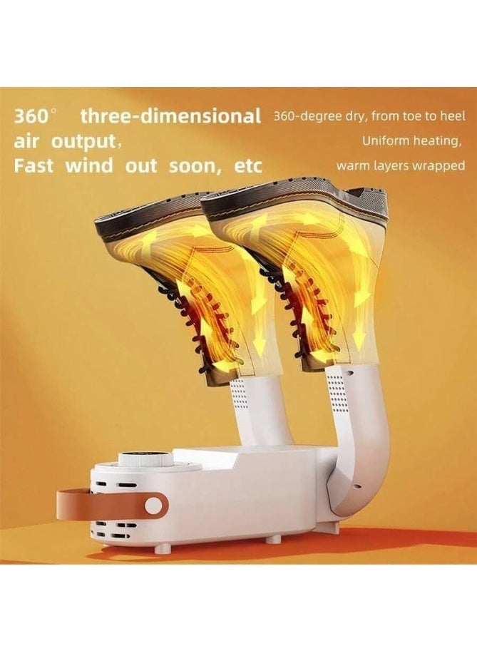 مجفف أحذية قابل للطي والسحب - تجفيف ذكي للأحذية مع إزالة الروائح الكريهة بالضوء الأزرق، مجفف أحذية كهربائي محمول لجميع أنواع الأحذية