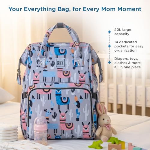 Mee Mee Cuddle Carry Diaper Bag Backpack for Moms & Dads, 20L Large Capacity with 14 Pockets, Insulated Bottle Pockets, Water-Resistant Oxford Fabric, Multi-Functional Baby Travel Tote (Blue) - Image 3
