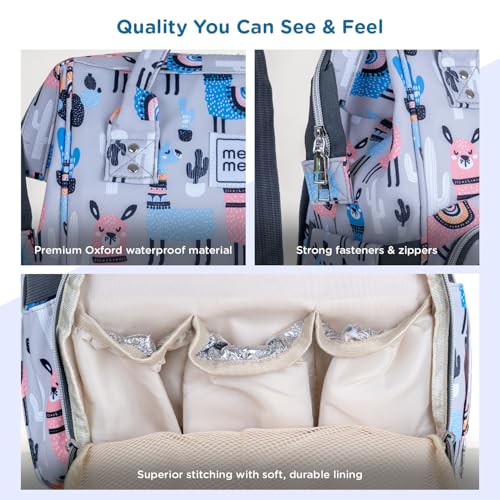 Mee Mee Cuddle Carry Diaper Bag Backpack for Moms & Dads, 20L Large Capacity with 14 Pockets, Insulated Bottle Pockets, Water-Resistant Oxford Fabric, Multi-Functional Baby Travel Tote (Blue) - Image 5