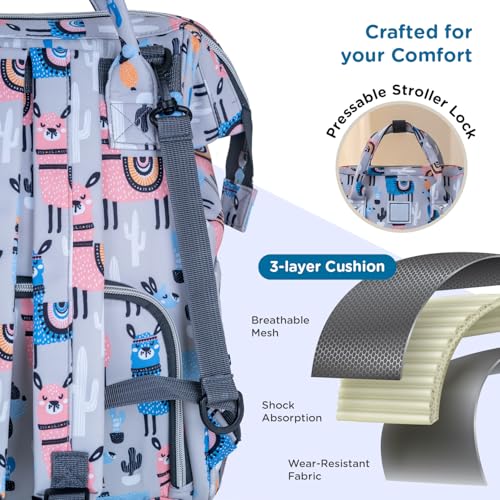 Mee Mee Cuddle Carry Diaper Bag Backpack for Moms & Dads, 20L Large Capacity with 14 Pockets, Insulated Bottle Pockets, Water-Resistant Oxford Fabric, Multi-Functional Baby Travel Tote (Blue) - Image 4