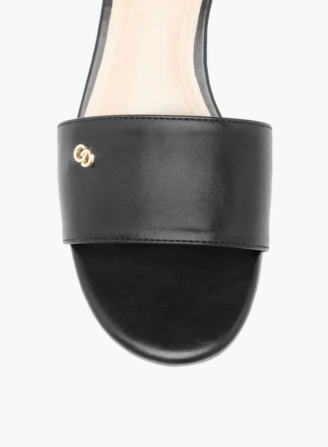 Celeste Womens Solid Slip-On Sandals With Kitten Heels
