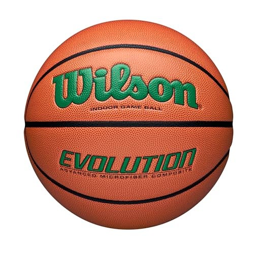 WILSON Evolution Indoor Game Basketball, Green, Size 7 - 29.5" - Image 1