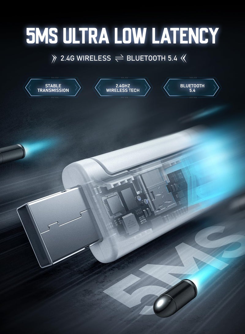 بيكن سماعة ألعاب لاسلكية PICUN G2 RGB، صوت محيطي 7.1، سماعات ألعاب USB 2.4GHz مع ميكروفون عازل للضوضاء بتقنية بلوتوث، سماعة لاسلكية للكمبيوتر PS5 PS4 ماك سويتش - Image 3