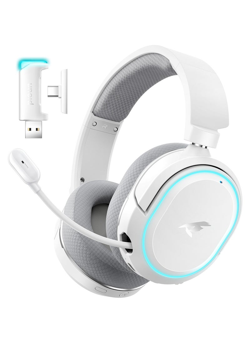 بيكن سماعة ألعاب لاسلكية PICUN G2 RGB، صوت محيطي 7.1، سماعات ألعاب USB 2.4GHz مع ميكروفون عازل للضوضاء بتقنية بلوتوث، سماعة لاسلكية للكمبيوتر PS5 PS4 ماك سويتش - Image 1