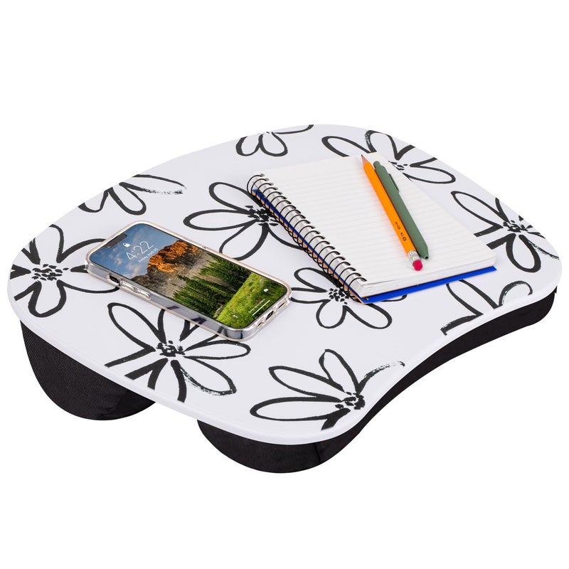 LAPGEAR MyStyle Portable Lap Desk with Cushion - Brushed Flower - Fits up to 15.6 Inch Laptops - Style No. 45308 - Image 1