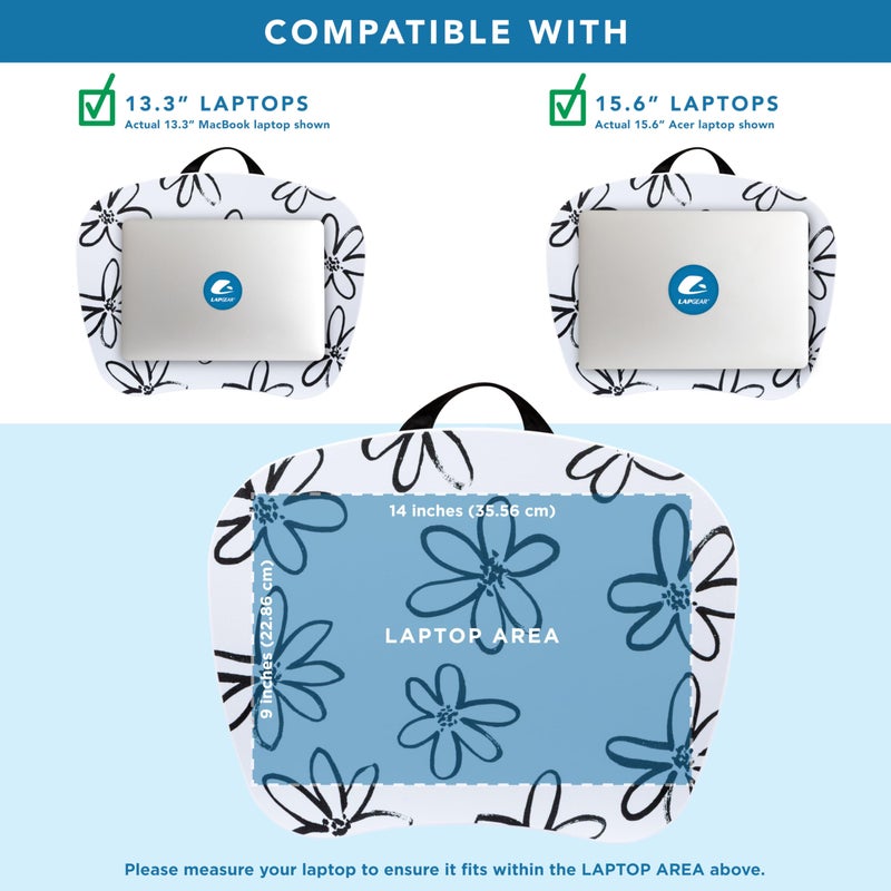 LAPGEAR MyStyle Portable Lap Desk with Cushion - Brushed Flower - Fits up to 15.6 Inch Laptops - Style No. 45308 - Image 3