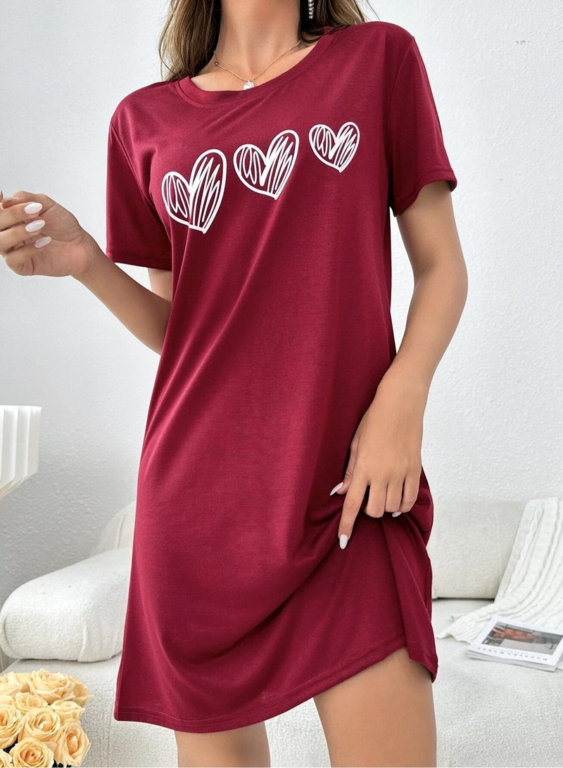 Mesery Mesery Sleepshirt Cotton Half Sleeves Printed  - Image 1