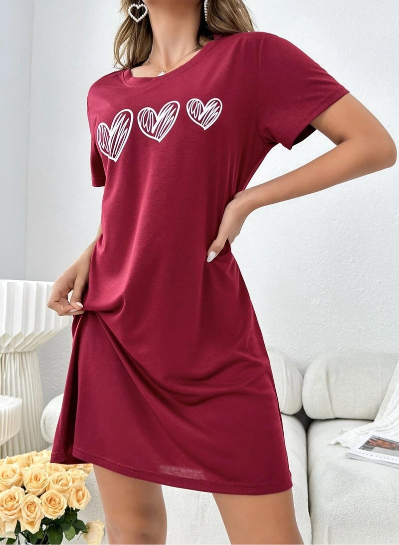 Mesery Mesery Sleepshirt Cotton Half Sleeves Printed  - Image 3