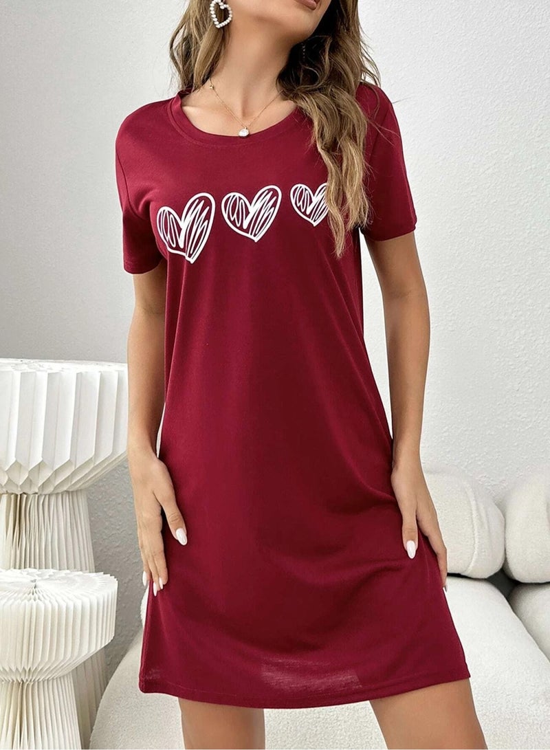 Mesery Mesery Sleepshirt Cotton Half Sleeves Printed  - Image 2