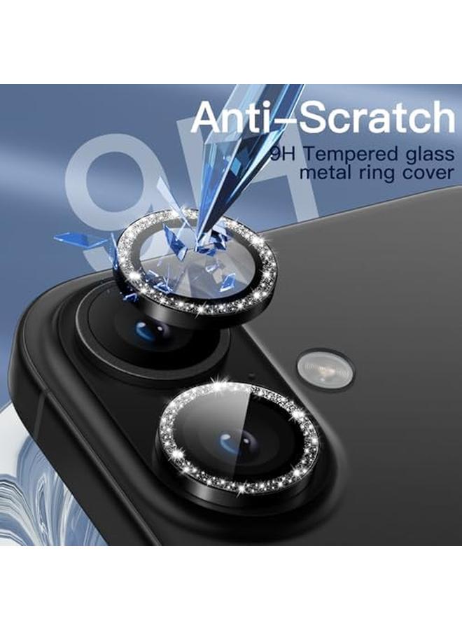 جي تيك واقي عدسة الكاميرا لهاتف آيفون 16 مقاس 6.1 بوصة وآيفون 16 بلس مقاس 6.7 بوصة، غطاء حلقي معدني من الزجاج المقوى 9H شفاف عالي الدقة، مجموعة واحدة باللون الأسود - Image 5