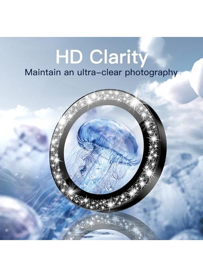 جي تيك واقي عدسة الكاميرا لهاتف آيفون 16 مقاس 6.1 بوصة وآيفون 16 بلس مقاس 6.7 بوصة، غطاء حلقي معدني من الزجاج المقوى 9H شفاف عالي الدقة، مجموعة واحدة باللون الأسود - Image 4