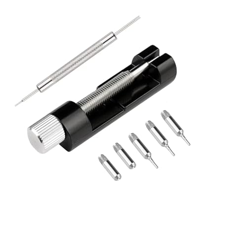 Kinobo Watch Link Removal Kit, Tools to Adjust and Remove Bracelets，Pin Remover for Sizing Strap，Watch Band Adjustment Tool Kit with Extra Replacement (Black) - Image 1