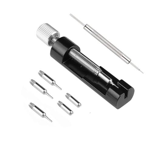 Kinobo Watch Link Removal Kit, Tools to Adjust and Remove Bracelets，Pin Remover for Sizing Strap，Watch Band Adjustment Tool Kit with Extra Replacement (Black) - Image 2