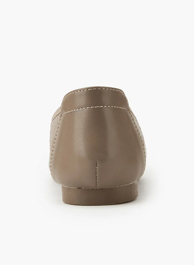 Flora Bella By Shoexpress Quilted Ballerina Shoes with Bow Detail