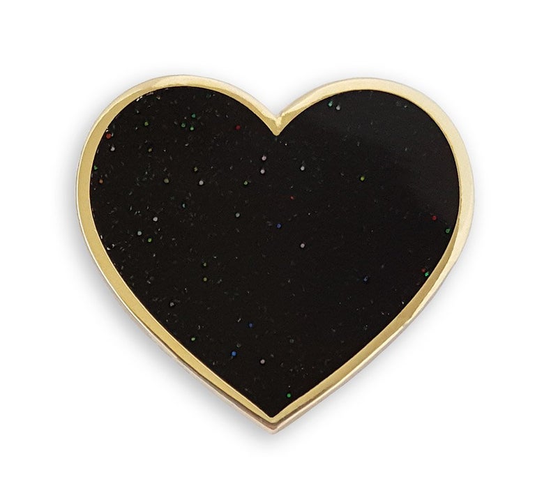 Pinsanity Black Heart Enamel Lapel Pin - Image 1