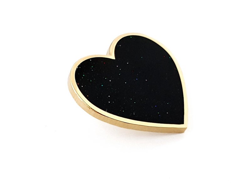 Pinsanity Black Heart Enamel Lapel Pin - Image 2