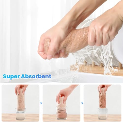 Neessno 12 Pack Cleaning Cloth,Ultra Soft Absorbent Quick Drying Microfiber Cleaning Rags,No Scratches,Reusable,Washable,Lint Free Cleaning Towels for Kitchen,Window,Glass,car,11.8"×11.8"(Camel) - Image 3